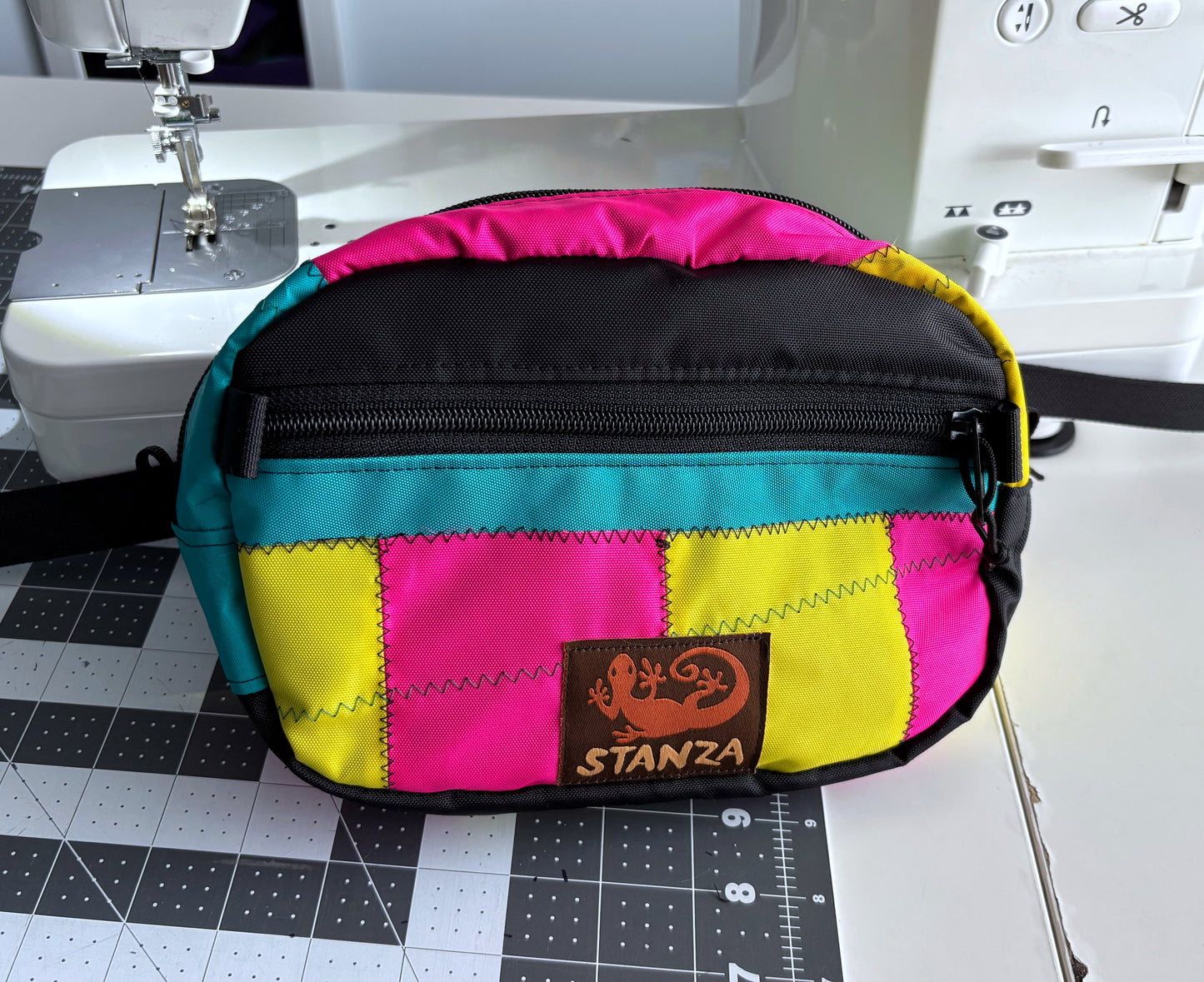 neon pill belly bag