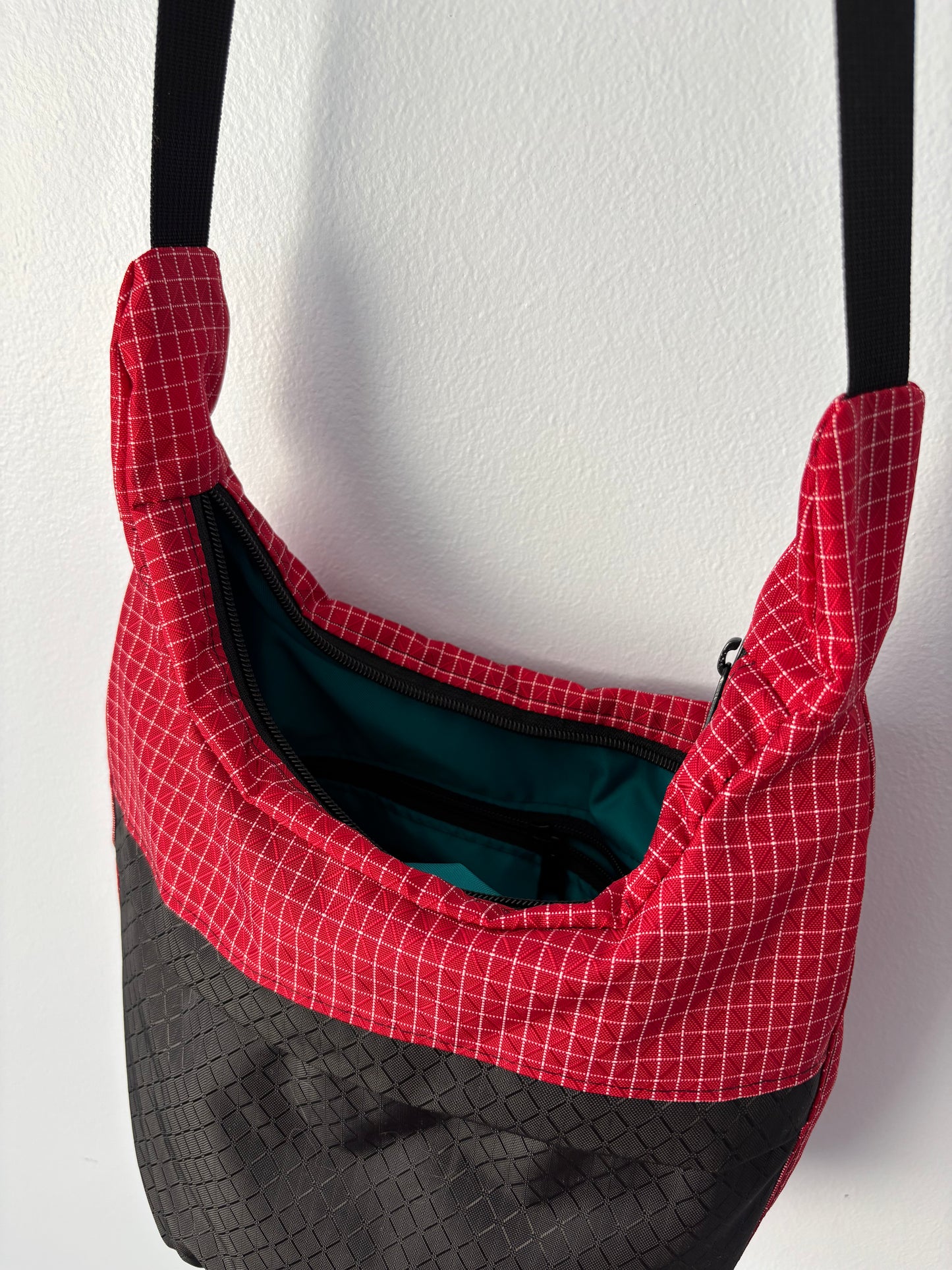 red crossbody bag