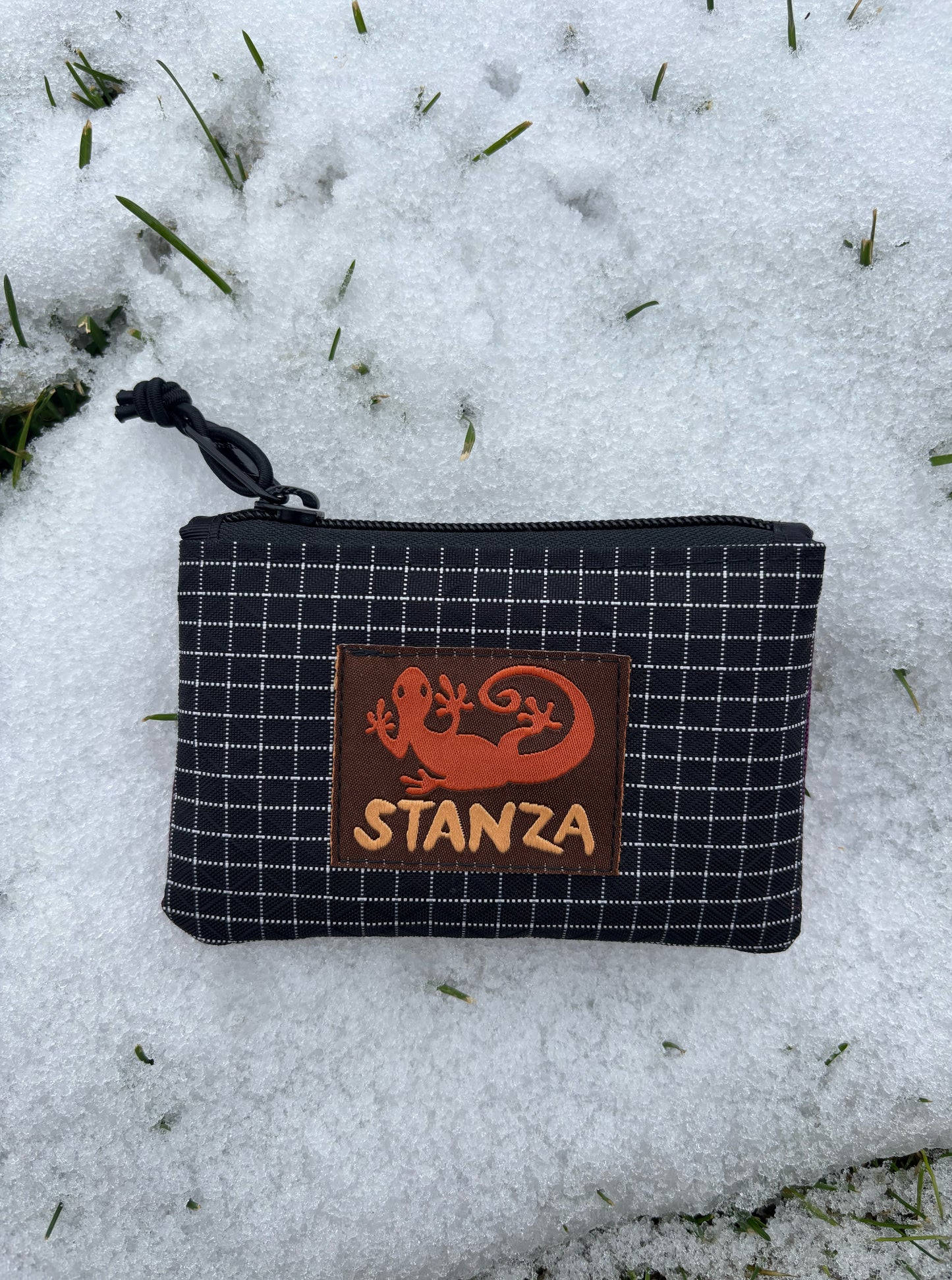 black/purple mini pouch