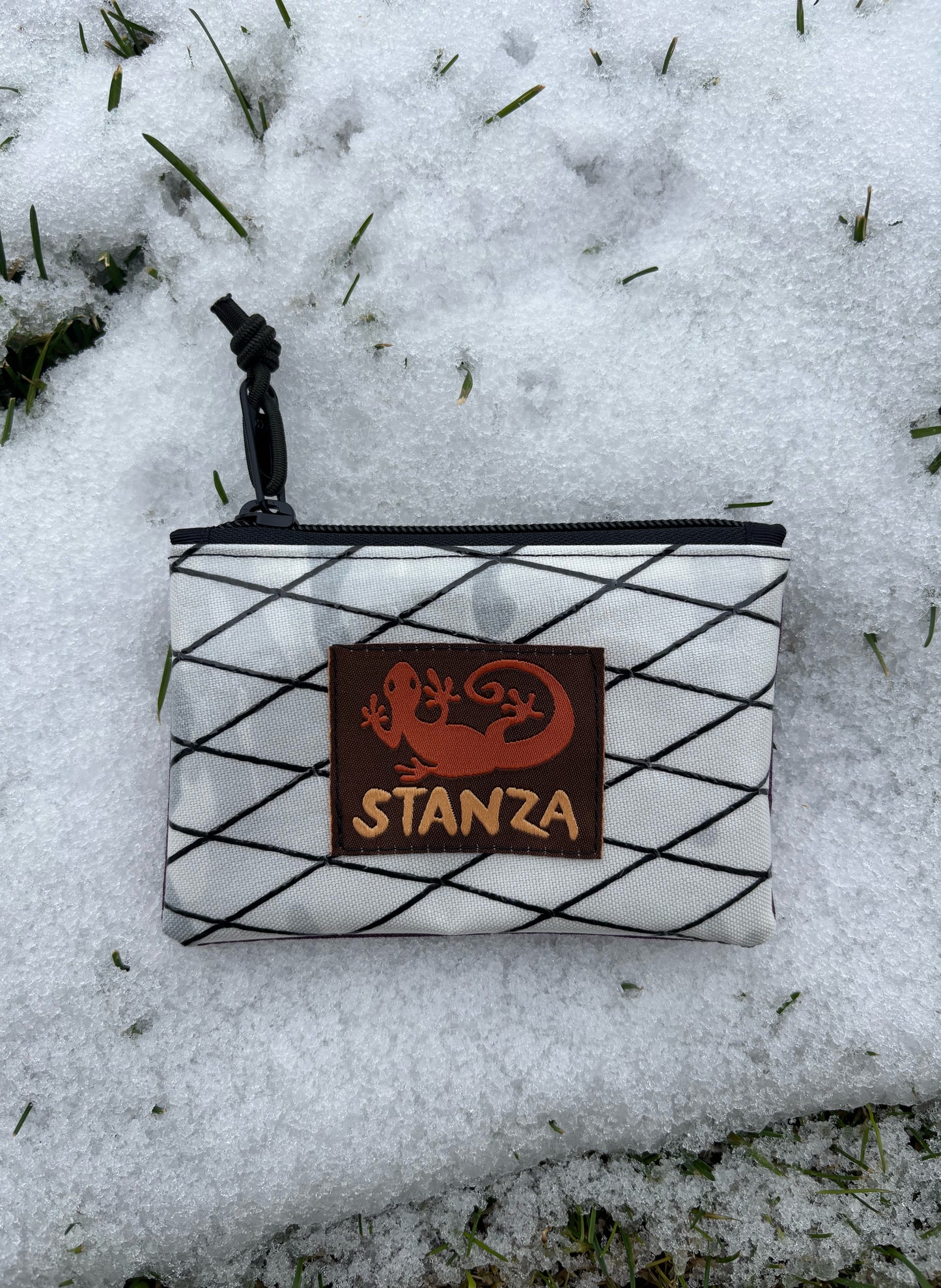 white/purple mini pouch