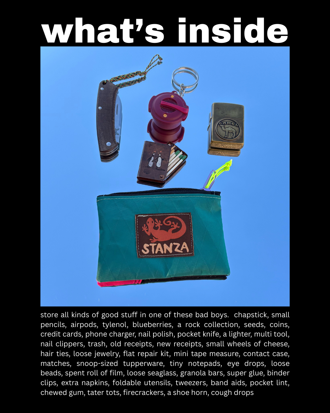 tent, mini pouch